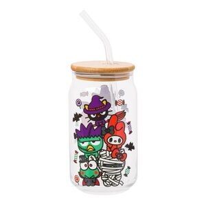 Hello Kitty Glass Tumbler With Lid And Straw​